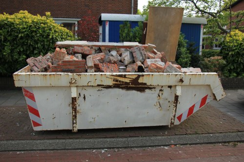 Construction site with waste materials ready for clearance in Tunbridge Wells